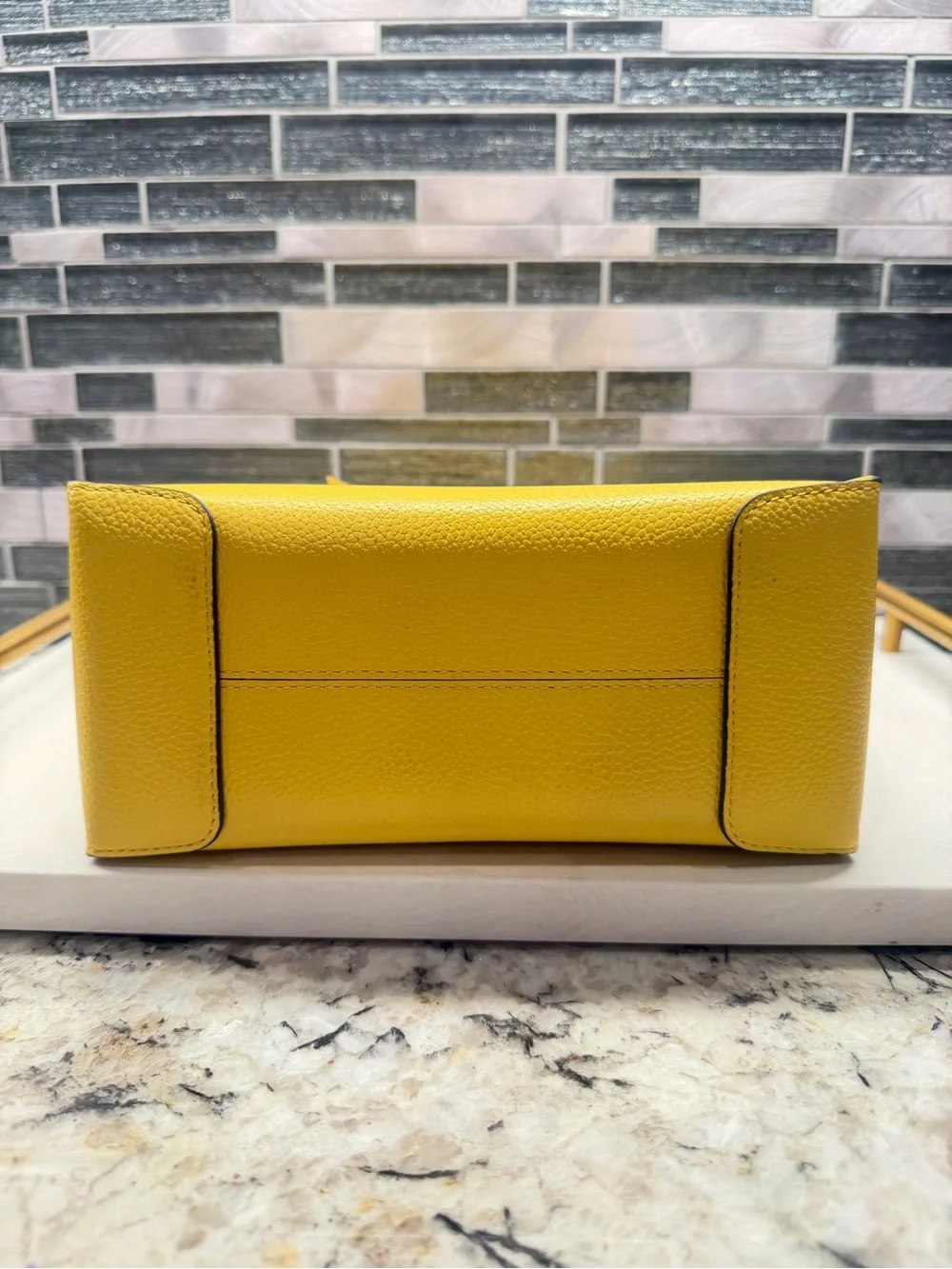 Michael Kors Mercer Medium Pebbled Leather Crossbody Bag in Daffodil Yellow